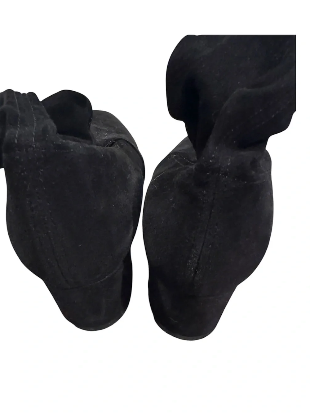 Parallèle Paris France Black Marguerite Suede Over Knee Boots US 6.5 UK 4.5 Luxe